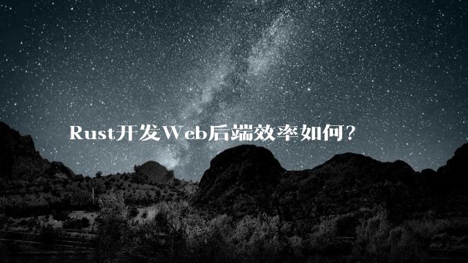 Rust开发Web后端效率如何？
