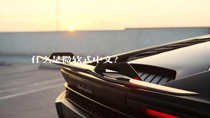 什么是微软式中文？