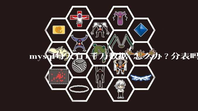 mysql每天有1千万数据 怎么办?分表吗 有什么好的方案。?